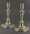 A pair of silver-plated candlesticks