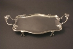 A rectangular silver tray