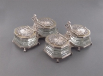 A pair of silver salts cellar