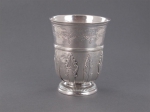 A silver beaker