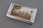 A rectangular micromosaique and silver snuff box