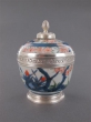 A regence silver mounted japanese imari porcelain pot and cover